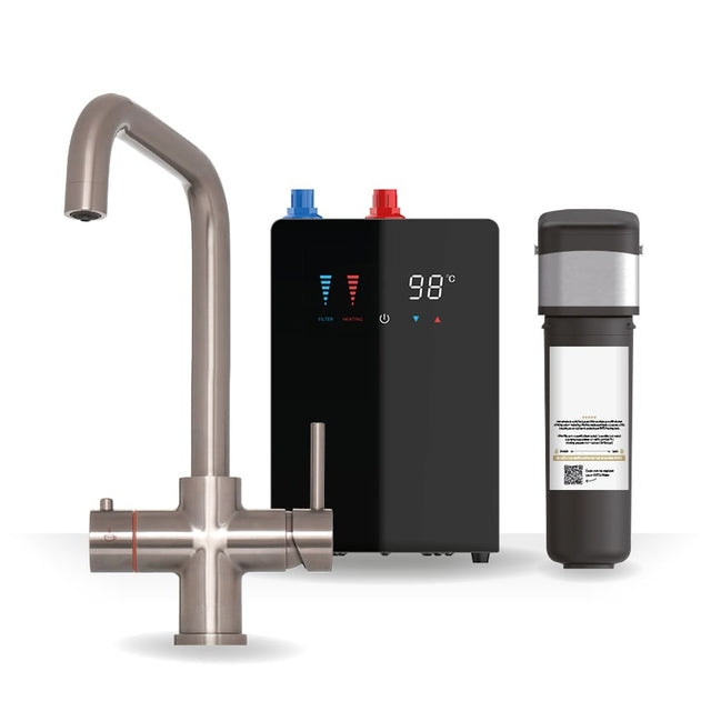 Brewmaster Brushed Nickel 4-1 square tap with digital tank