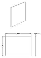 Square Shower Bath End Panel - Pebble Grey