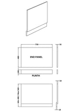 Urban Bath End Panel 750mm
