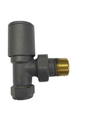 Anthracite Radiator Valve Straight 15mm (Pair)