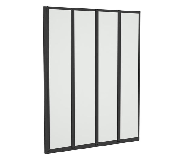 Aqualux 4 Fold Bath Screen Black