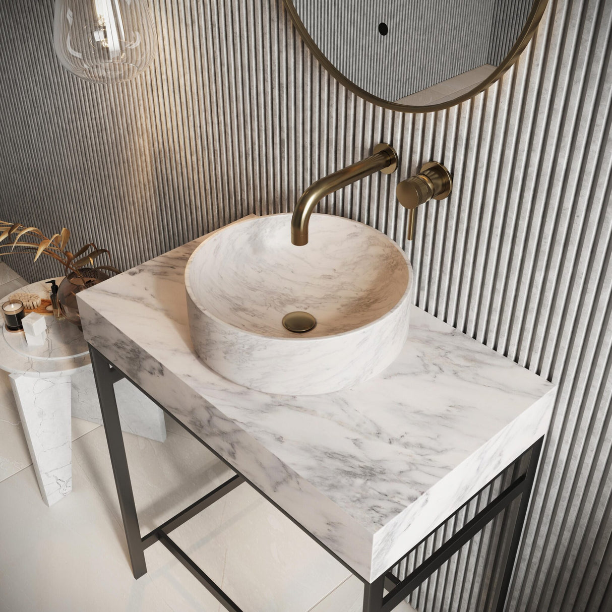 Venato White Marble Countertop Basin - 2 SIZES !