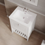 Hudson Reed Bexley 600mm Floor Standing 1 Drawer Vanity Unit with 1 Tap Hole Fireclay Basin