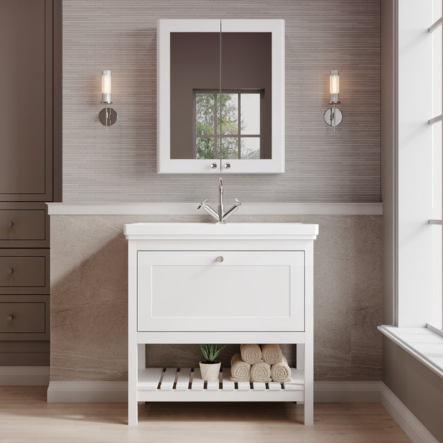 Hudson Reed Bexley 800mm Pure White Floor Standing Vanity Unit With Basin