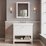 Hudson Reed Bexley 800mm Floor Standing 1 Drawer Vanity Unit with 3 Tap Hole Fireclay Basin