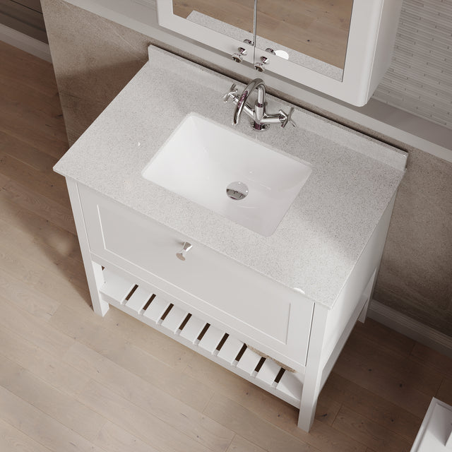 Bexley Floor Standing 1 Drawer Vanity & Single Bowl 1 Tap Hole Marble Top, 800mm