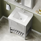Hudson Reed Bexley 600mm Floor Standing 1 Drawer Vanity Unit with 1 Tap Hole Marble Top Basin