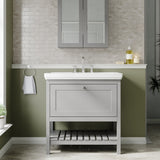 Hudson Reed Bexley 830mm Floor Standing 1 Drawer Vanity Unit With 3 Tap Hole Fireclay Basin