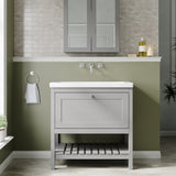 Bexley Floor Standing 1 Drawer Vanity & 0 Tap Hole Contemporary Fireclay Basin, 800mm - Cool Grey