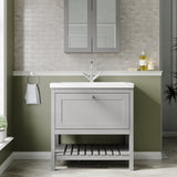 Hudson Reed Bexley Traditional 800mm Cool Grey 1 Drawer Floor Standing Vanity Unit with Basin