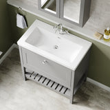 Hudson Reed Bexley Traditional 800mm Cool Grey 1 Drawer Floor Standing Vanity Unit with Basin