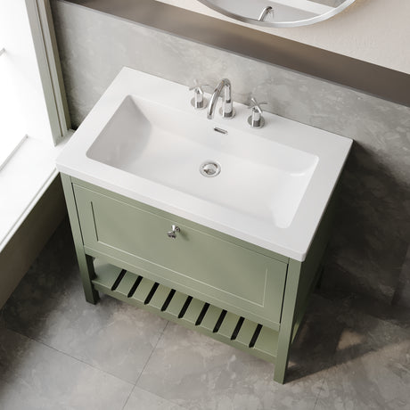 Hudson Reed Bexley 800mm Floor Standing 1 Drawer Vanity Unit with 3 Tap Hole Basin