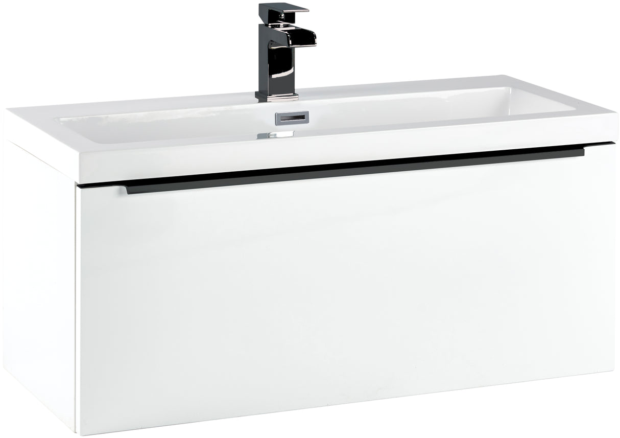 Muro Wall Hung Vanity Unit Including Basin - 4 Sizes + 2 Colours !