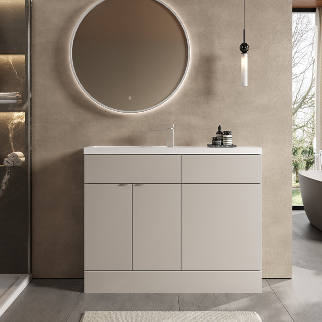 Hudson Reed Fusion 1100mm Compact Pebble Grey Floor Standing Combination Unit With Basin