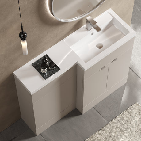 Hudson Reed Fusion 1100mm Right Hand Pebble Grey Combination Unit With Basin