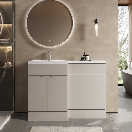 Hudson Reed Fusion 1200mm Left Hand Pebble Grey Combination Unit With Basin