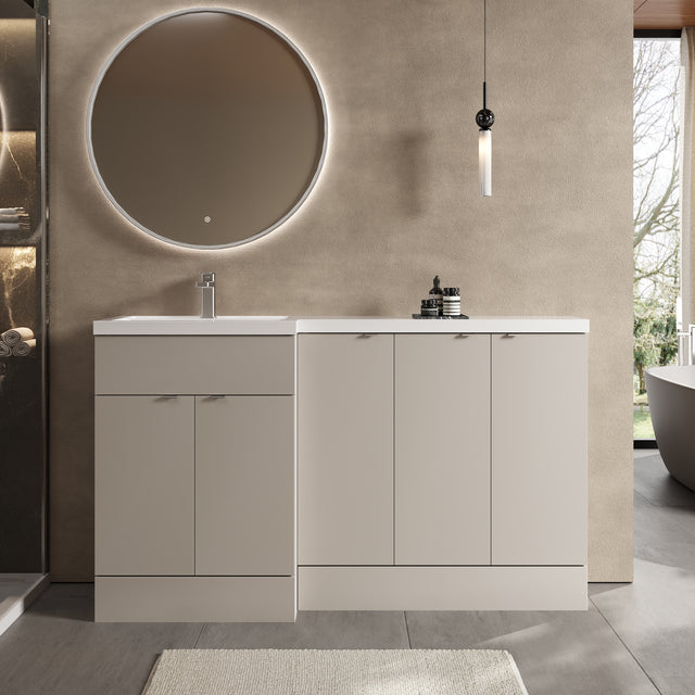 Hudson Reed Fusion 1500mm Right Hand Pebble Grey Combination Unit With Basin