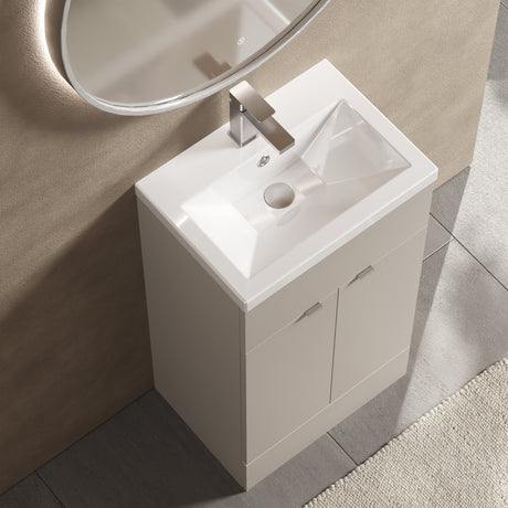 Hudson Reed Fusion 500mm Pebble Grey Vanity Unit & Basin With Handles