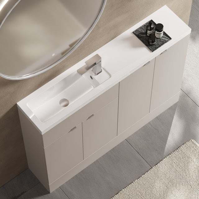 Hudson Reed Fusion 1205mm Compact Pebble Grey Combination Vanity Unit