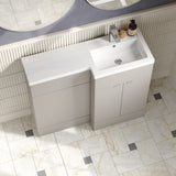 Hudson Reed Fusion 1000mm Right Hand Pebble Grey Combination Unit with Basin