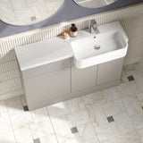 Hudson Reed Fusion 1100mm Pebble Grey Right Hand Combination Unit with Semi Recessed Basin