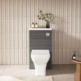 Hudson Reed Fusion 500mm Anthracite Woodgrain Toilet Unit & Top