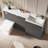 Hudson Reed Fusion 1500mm Floor Standing 2 Door Vanity Basin & Right Hand Toilet Combination Unit