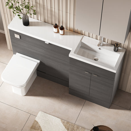 Hudson Reed Fusion 1500mm Floor Standing 2 Door Vanity Basin & Right Hand Toilet Combination Unit