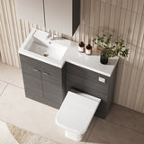 Hudson Reed Fusion 1000mm Left Hand Floor Standing 2 Door Vanity Basin & Toilet Combination With Handles