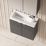 Hudson Reed Fusion 600mm Wall Hung 2 Door Vanity Unit & Polymarble Basin With Soft Close Doors