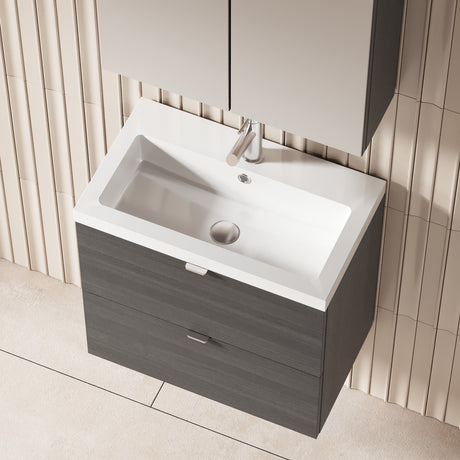Hudson Reed Fusion 600mm Wall Hung 2 Drawer Vanity Unit with Soft Close Drawers & Basin