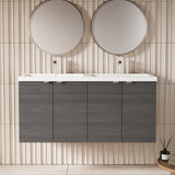 Hudson Reed Fusion 1200mm Wall Hung 2 Door Vanity Unit & Twin Ceramic Basin