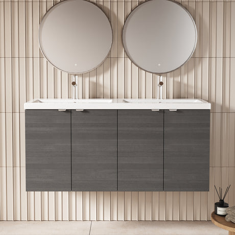 Hudson Reed Fusion 1200mm Wall Hung 2 Door Vanity Unit & Twin Ceramic Basin