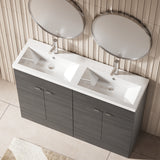 Hudson Reed Fusion 1200mm Floor Standing 4 Drawer Vanity Unit With Twin Ceramic Basin