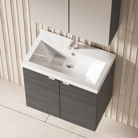 Hudson Reed Fusion 600mm Wall Hung 2 Door Vanity Unit & Basin With Soft Close Doors