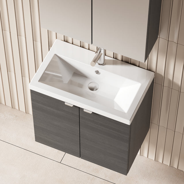Hudson Reed Fusion 600mm Wall Hung 2 Door Vanity Unit & Basin With Soft Close Doors