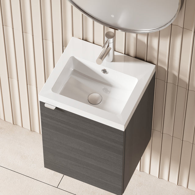 Hudson Reed Fusion 400mm Wall Hung 1 Door Vanity Unit & Basin With Soft Close Door