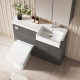 Hudson Reed Fusion 1000mm Floor Standing 2 Door Vanity & Toilet Combination with Right Hand Semi Recessed Basin