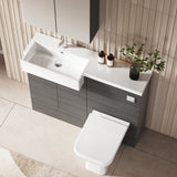 Hudson Reed Fusion 1100mm 2 Door Vanity & Toilet Combination with Left Hand Semi Recessed Basin