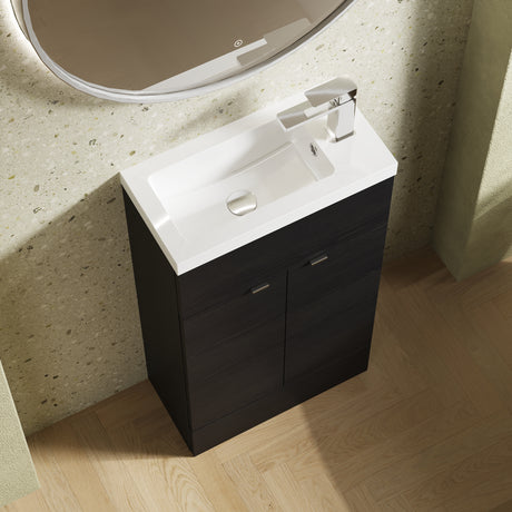 Hudson Reed Fusion Compact 500mm Floor Standing 2 Door Vanity Unit & Polymarble Basin