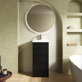 Hudson Reed Fusion 400mm Charcoal Black Floor Standing 1 Door Vanity Unit Including Basin