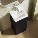 Hudson Reed Fusion 400mm Charcoal Black Floor Standing 1 Door Vanity Unit Including Basin