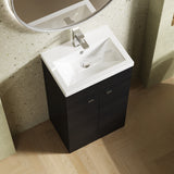 Hudson Reed Fusion 500mm Charcoal Black Floor Standing 2 Door Vanity Unit with Ceramic Basin
