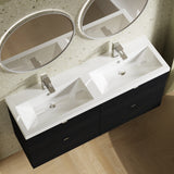 Hudson Reed Fusion 1200mm Wall Hung 4 Drawer Vanity Unit With Twin Ceramic Basin