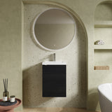 Hudson Reed Fusion 400mm Charcoal Black Wall Hung 1 Door Vanity Unit & Basin