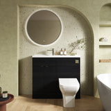 Hudson Reed Fusion 1000mm Charcoal Black Floor Standing 2 Door Vanity & Toilet Combination With Basin