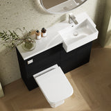 Hudson Reed Fusion 1000mm Charcoal Black Floor Standing Vanity Unit & Toilet Combination With Soft Close Doors