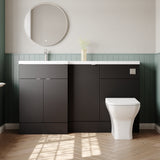 Hudson Reed Fusion 1500mm Gloss Grey Left Hand Floor Standing 3 Door Vanity Basin & Toilet Combination Unit