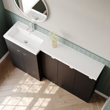 Hudson Reed Fusion 1500mm Gloss Grey Floor Standing 5 Door Vanity Basin Left Hand Combination