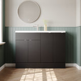 Hudson Reed Fusion Compact 1200mm Gloss Grey 4 Door Floor Standing Vanity Basin Combination Ready-Built